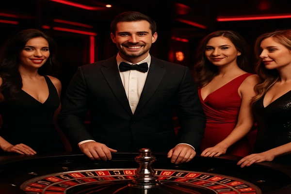 একজন পুরুষ অনলাইন গেমে জয় উদযাপন করছেন; চারপাশে গেমিং প্রতীকগুলো ভেসে উঠছে